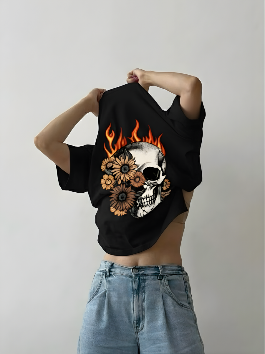 Eternal Bloom Oversized Tee - 180 GSM Premium Cotton