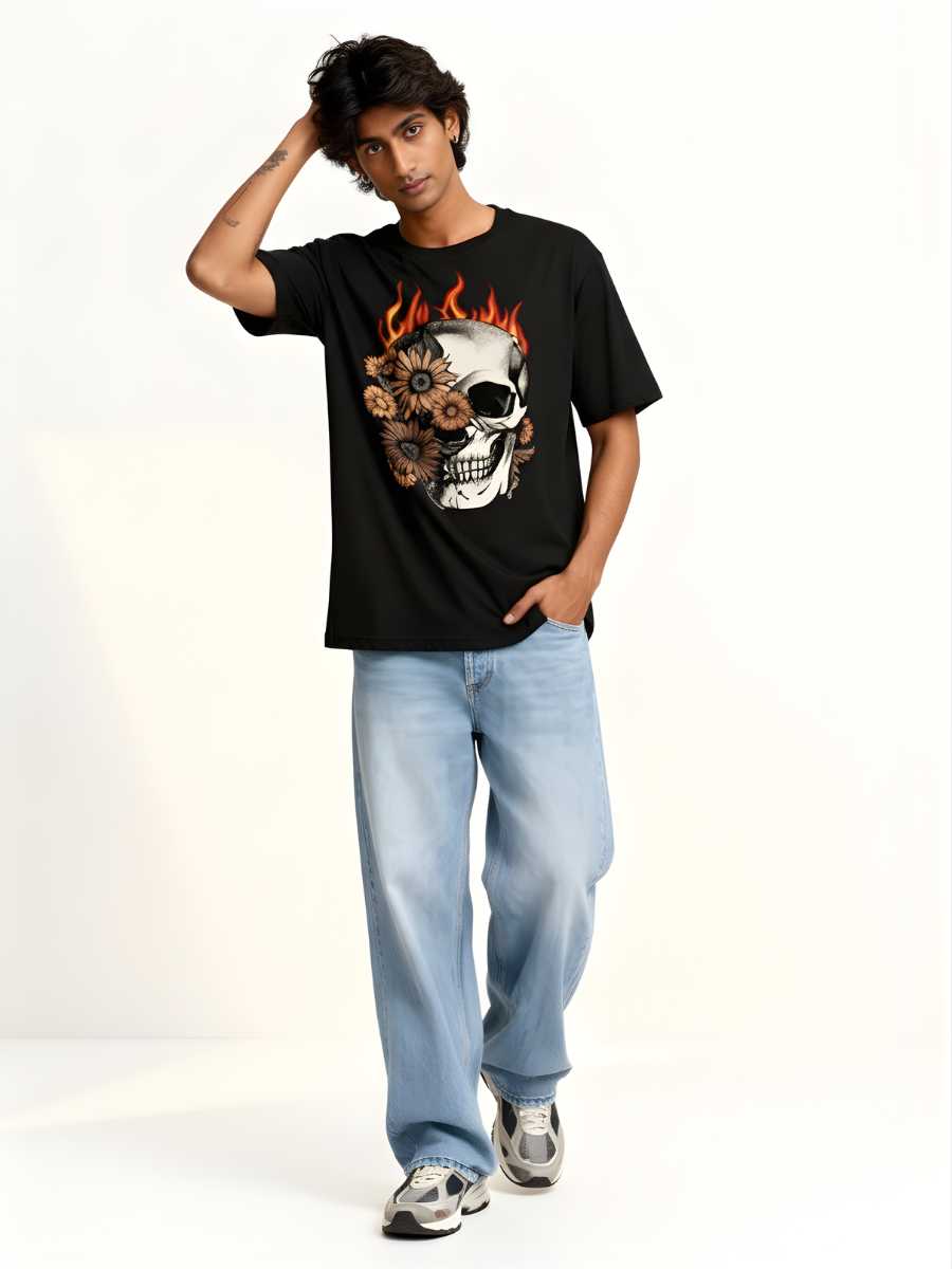 Eternal Bloom Oversized Tee - 180 GSM Premium Cotton