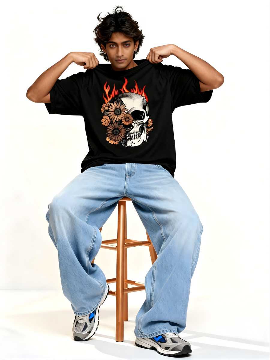 Eternal Bloom Oversized Tee - 180 GSM Premium Cotton